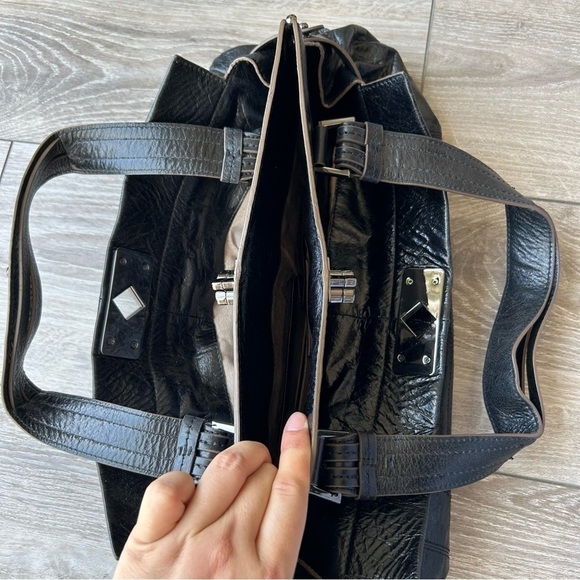 BCBGMAXAZRIA Black Patent Leather Hand Bag - Picture 9 of 16